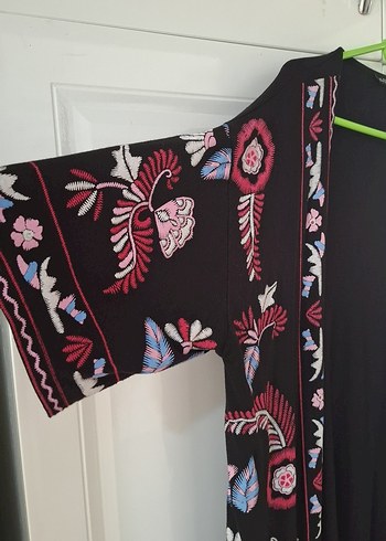 Nakışlı Püsküllü Uzun Bohem Kimono - Görsel 2