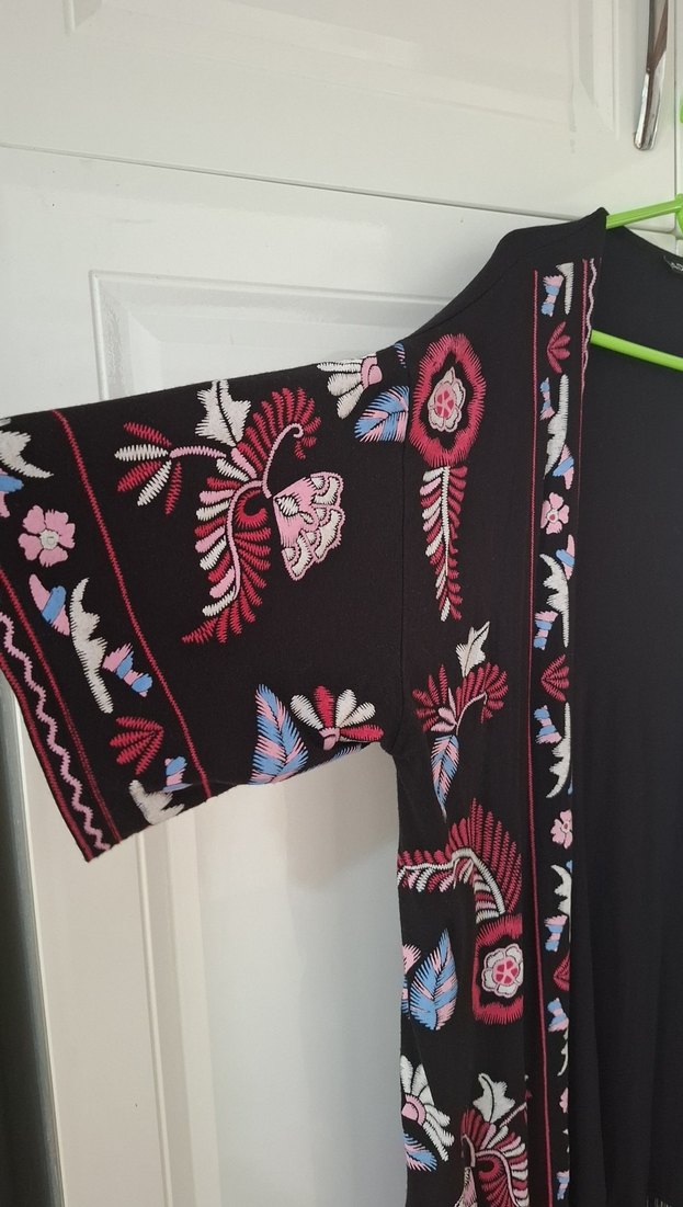 Nakışlı Püsküllü Uzun Bohem Kimono - Görsel 2