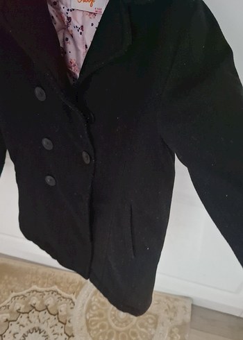 Siyah Düğmeli Midi Kaban - Görsel 4