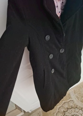 Siyah Düğmeli Midi Kaban - Görsel 3