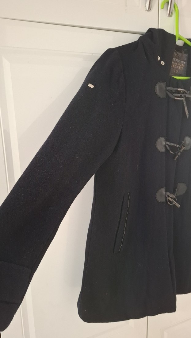 Düğmeli Siyah Midi  Kabanı - Görsel 2