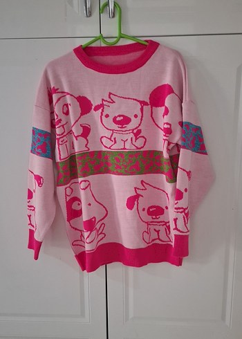 Renkli Baskılı Kadın Triko Kazak - Görsel 3