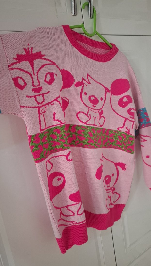 Renkli Baskılı Kadın Triko Kazak - Görsel 2