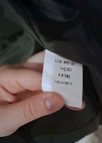 Erkek Çocuk Koyu yeşilKapüşonlu Kaban - Görsel 2