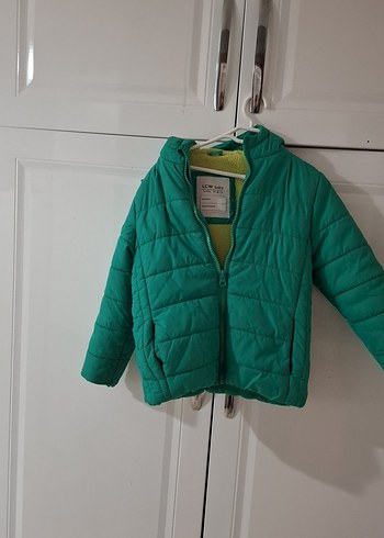 Hooded Fermuarlı Erkek Çocuk Yeşil Mont - Görsel 3