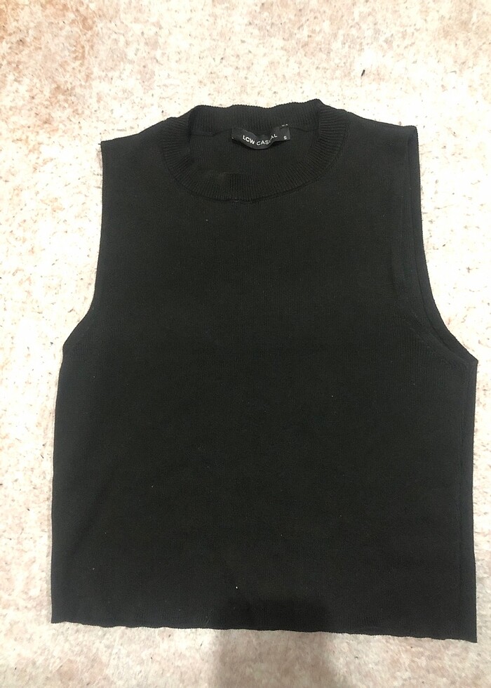 Düz kolsuz triko kazak - Görsel 2