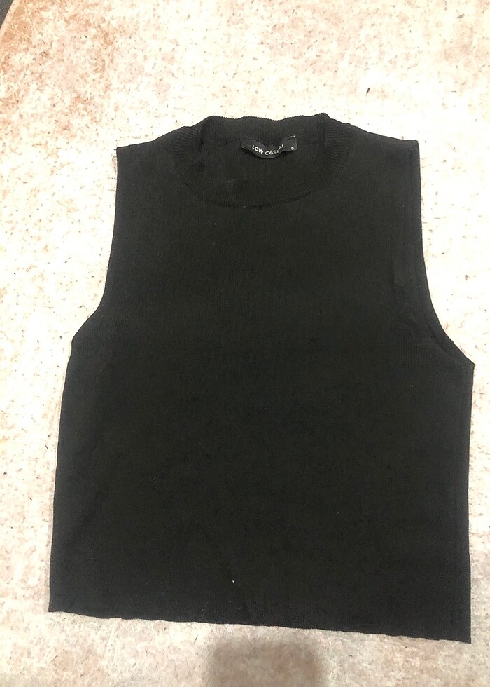 Düz kolsuz triko kazak - Görsel 3