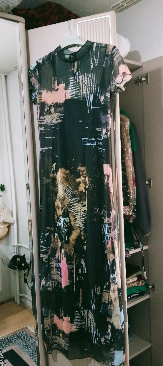 Siyah tül elbise - Görsel 2