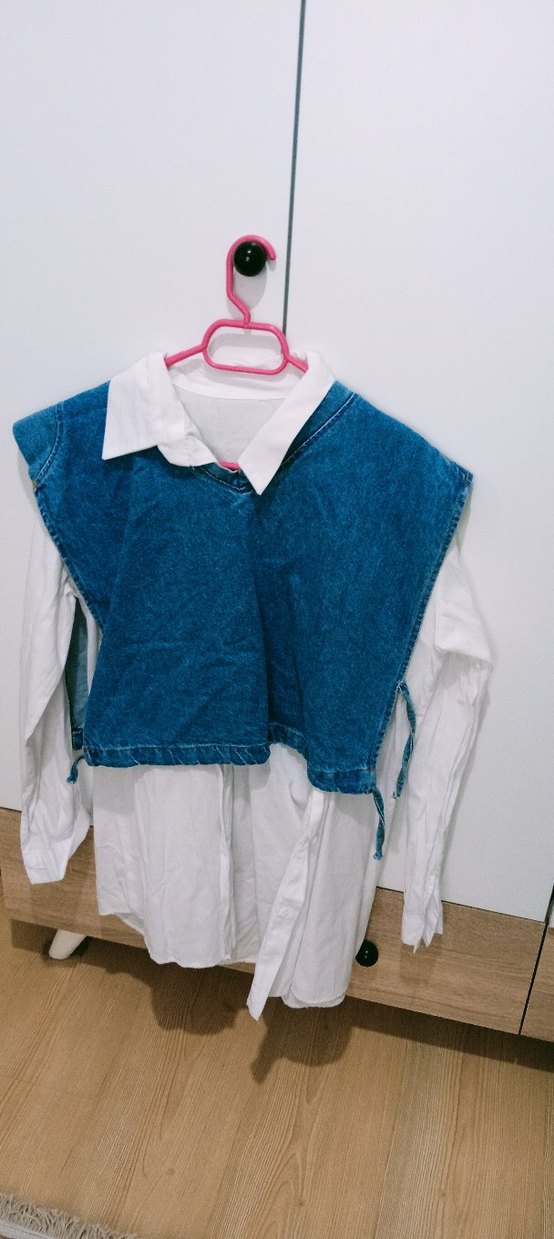 Kot üstlü Beyaz Gömlek - Görsel 2