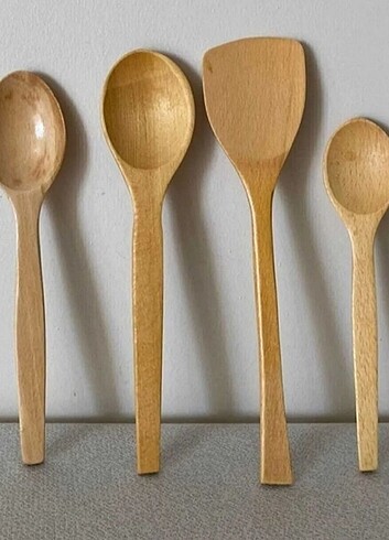 4lu Ahşap Bambu Kaşık 