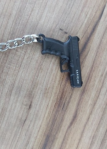 Siyah Tabanca Figürlü metal Anahtarlık - Görsel 3