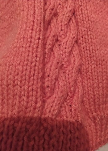 kiremit rengi V Yaka Örgü Kadın Hırka - Görsel 2