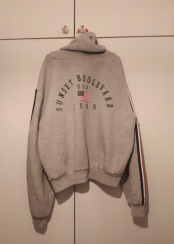 Gri Kadın Oversize Sweatshirt - Görsel 2