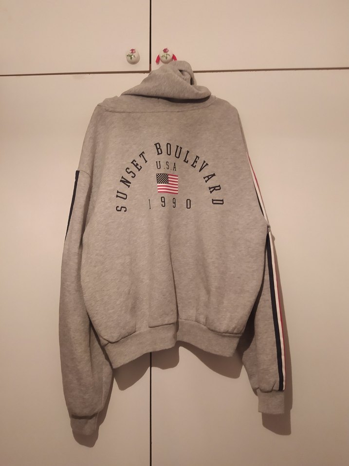 Gri Kadın Oversize Sweatshirt - Görsel 2