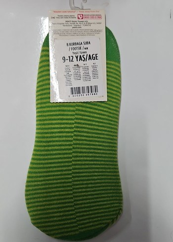 Çocuklar için Çok Renkli Kurbağa Desenli Çorap - Görsel 2