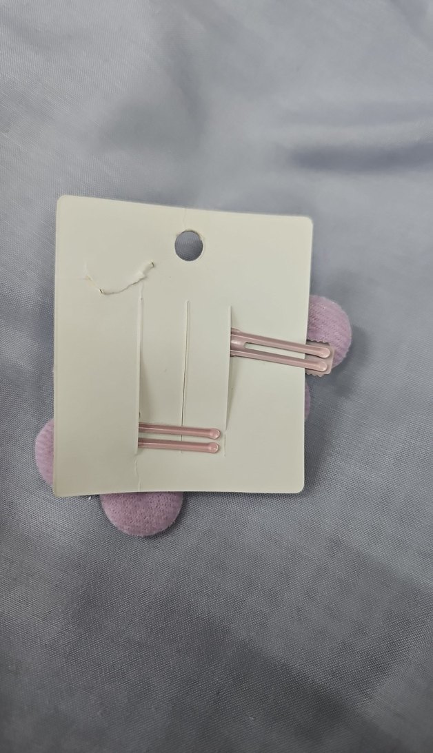 Çiçek Desenli Mor Düğmeli Çocuk Toka Seti - Görsel 2