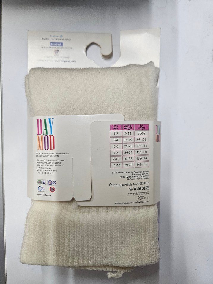 Çocuk Çok Renkli Bağlama Desenli Külotlu Çorap - Görsel 2