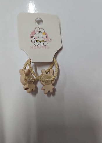 Bej Elastik Çocuk Saç Tokası - Görsel 2