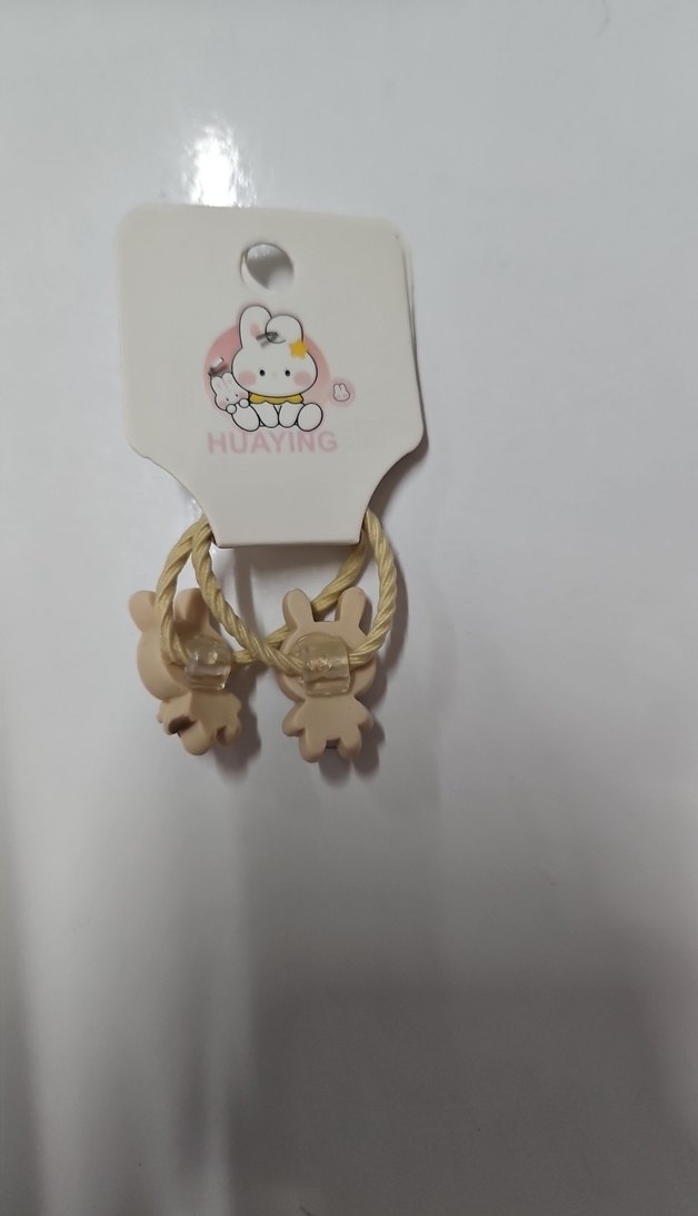 Bej Elastik Çocuk Saç Tokası - Görsel 2