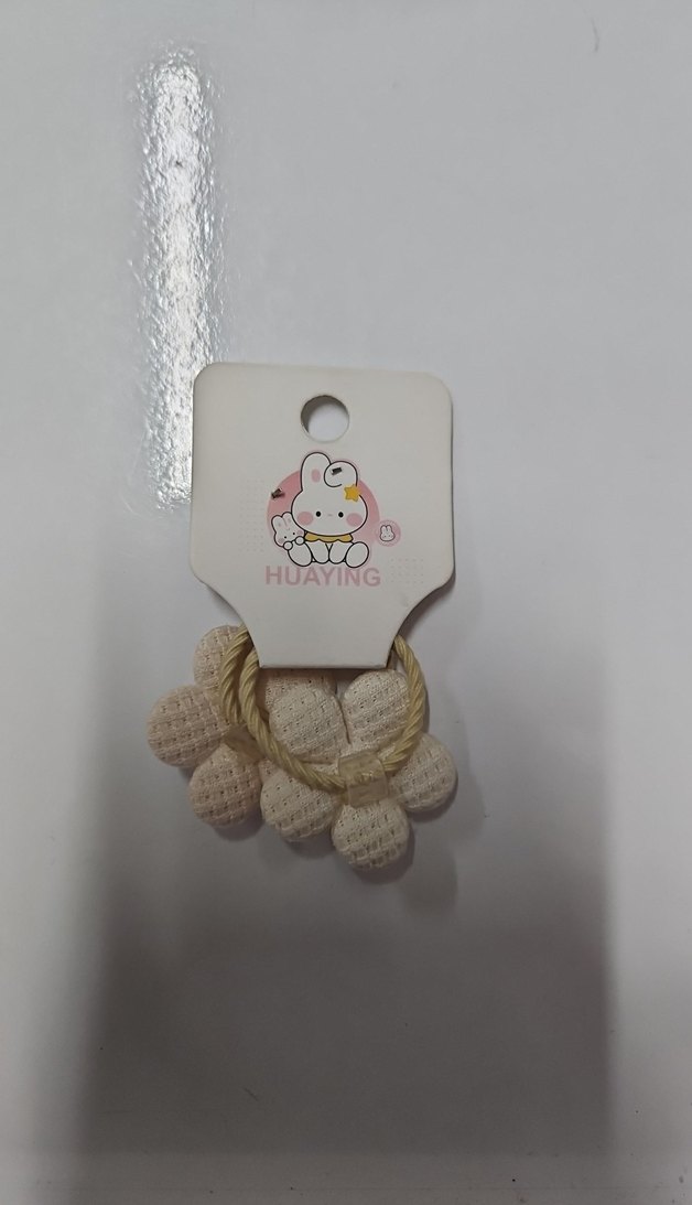 Beyaz Pastel Çiçekli Elastik Saç Bandı - Görsel 2