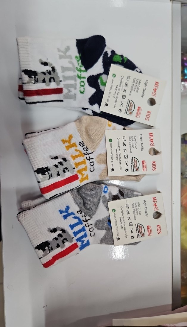 Erkek Çocuk Çok Renkli Baskılı Pamuklu Çorap - Görsel 2