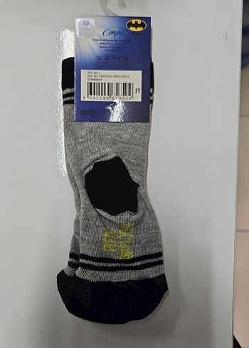 Batman Desenli Gri Erkek Çocuk Çorabı - Görsel 2