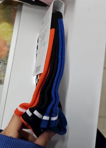 Erkek Çocuk Kareli Mavi Çorap - Görsel 3