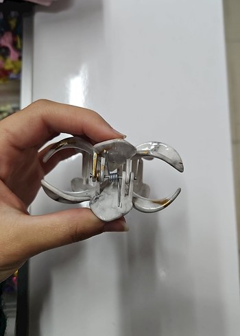 Şeffaf Beyaz Cam Çiçek Saç Aksesuarı - Görsel 4