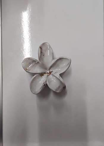 Şeffaf Beyaz Cam Çiçek Saç Aksesuarı - Görsel 2