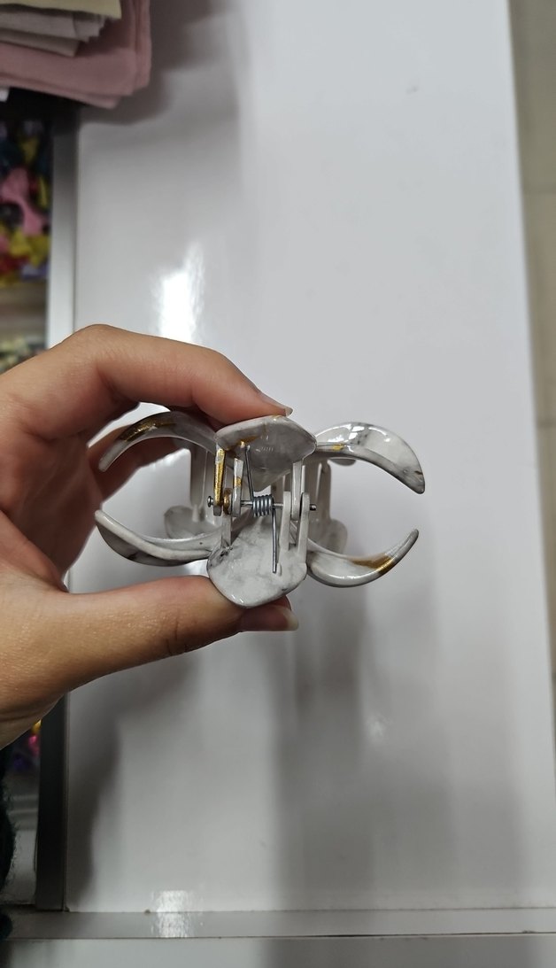 Şeffaf Beyaz Cam Çiçek Saç Aksesuarı - Görsel 4