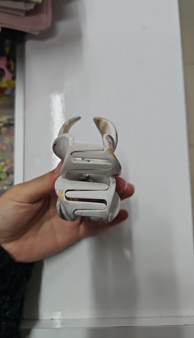 Şeffaf Beyaz Cam Çiçek Saç Aksesuarı - Görsel 3