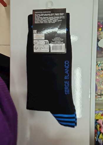 Erkek Siyah Baskılı Soket Çorap - Görsel 2