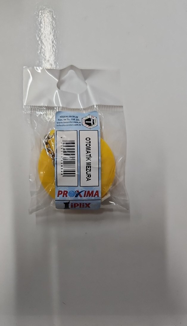 Sarı Püsküllü Minimalist Kadın Anahtarlık Mezura - Görsel 2