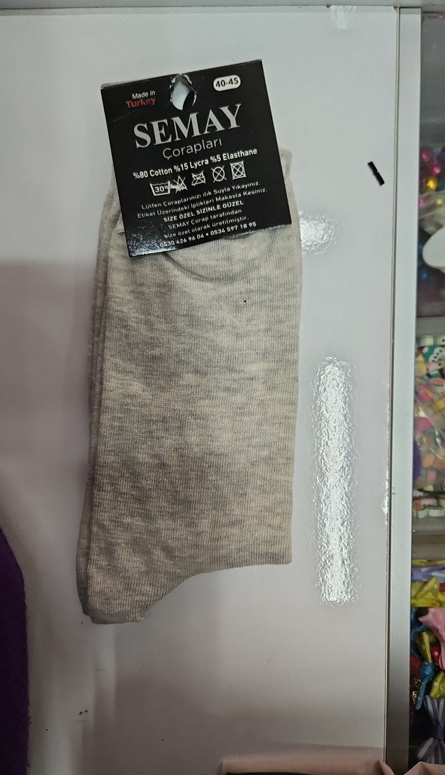 Semay Gri Erkek Midi Çorap - Görsel 2