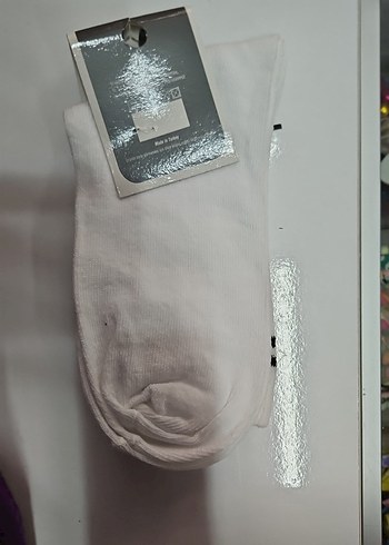 Beyaz Mini Erkek Spor Çorap - Görsel 2