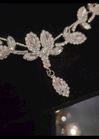 Parlak Beyaz taşlı  Gelin tac /toka - Görsel 2