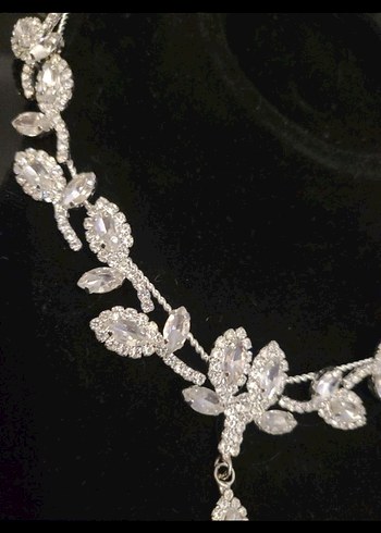 Parlak Beyaz taşlı  Gelin tac /toka - Görsel 3