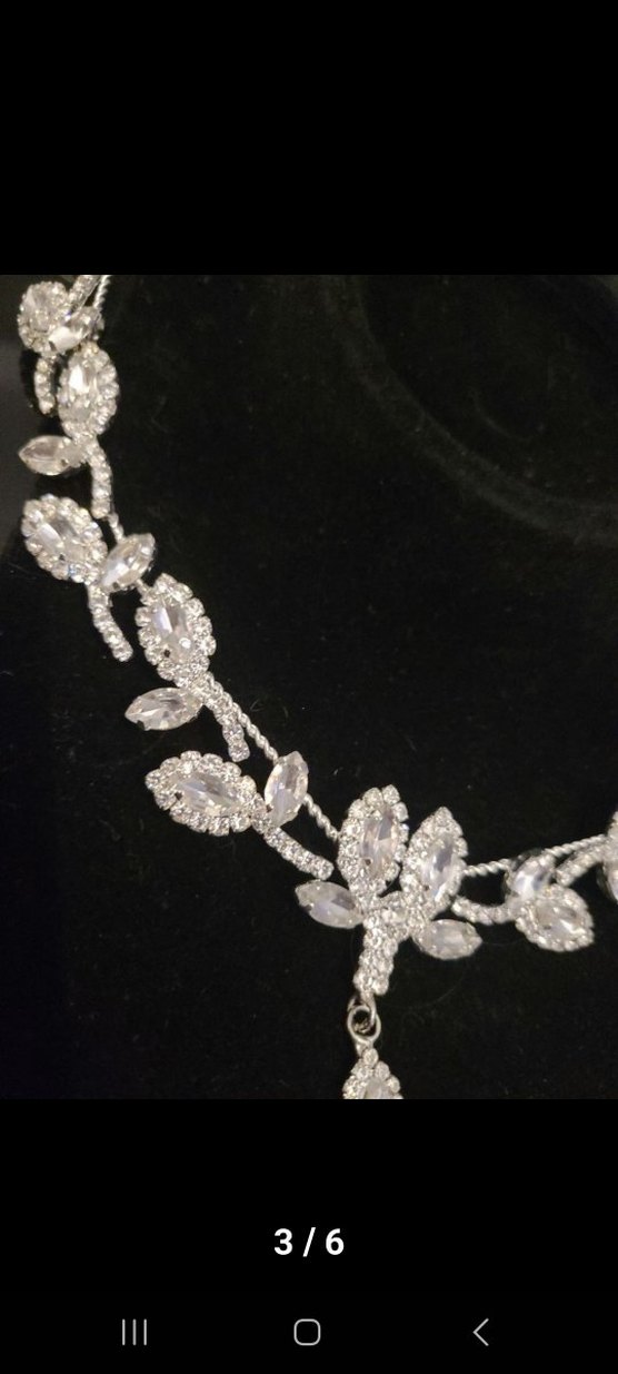 Parlak Beyaz taşlı  Gelin tac /toka - Görsel 3