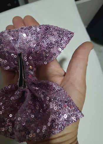 Mor Payetli Fiyonk Saç Aksesuarı - Görsel 4