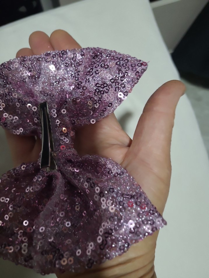 Mor Payetli Fiyonk Saç Aksesuarı - Görsel 4