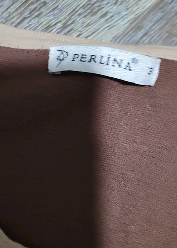 perlina Boncuk İşlemeli Kahverengi  buluz L beden - Görsel 3