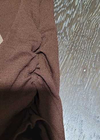 perlina Boncuk İşlemeli Kahverengi  buluz L beden - Görsel 2