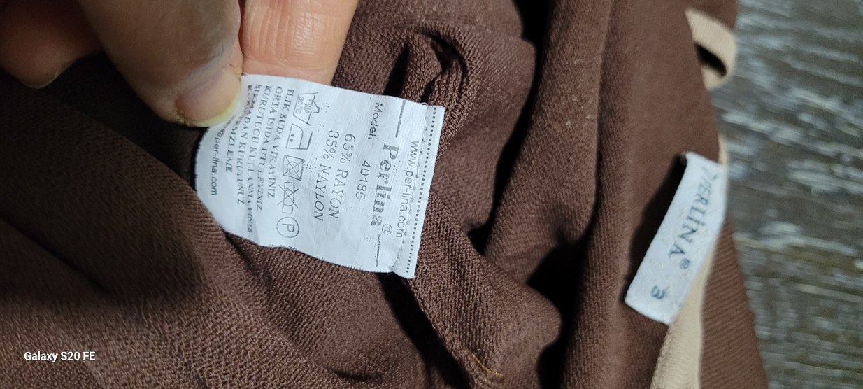 perlina Boncuk İşlemeli Kahverengi  buluz L beden - Görsel 5