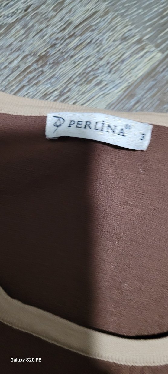 perlina Boncuk İşlemeli Kahverengi  buluz L beden - Görsel 3