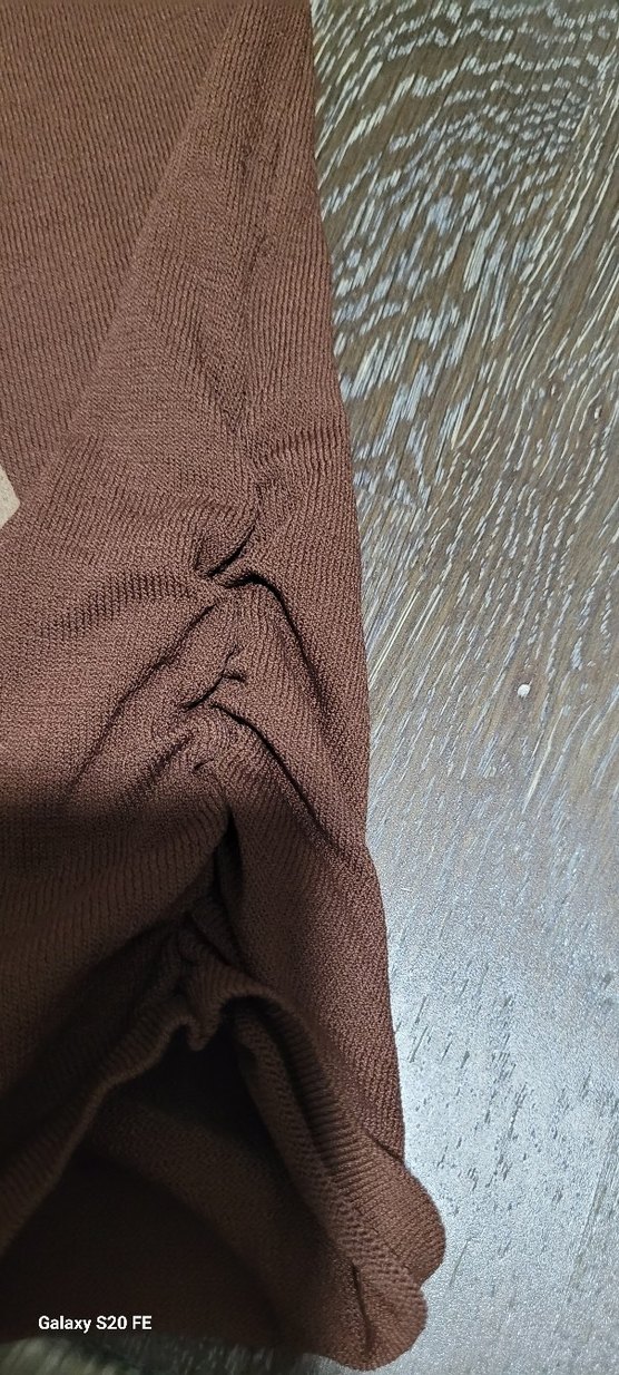 perlina Boncuk İşlemeli Kahverengi  buluz L beden - Görsel 2