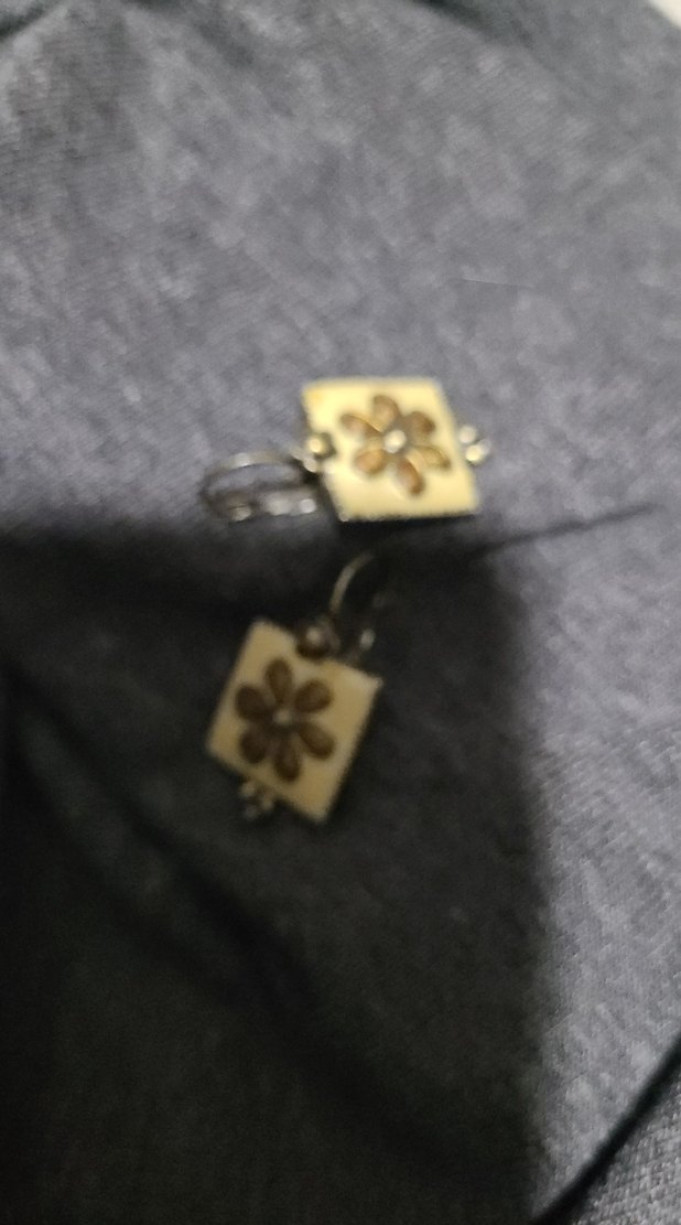 Çiçek Desenli Mini  bakır Renk Bohem Küpe - Görsel 3