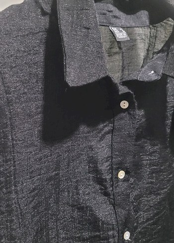 Düğmeli Siyah  Kadın Gömlek(renk daha  koyu)  marka  temsili - Görsel 5