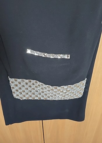Parantez Siyah Abiye taş kemerli Kumaş Pantolon