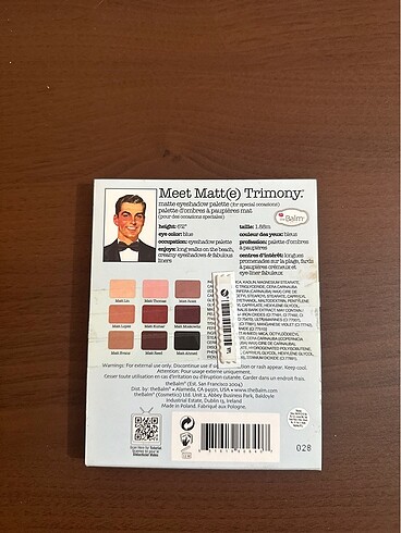  Beden Renk The balm - meet matt trimony far paleti
