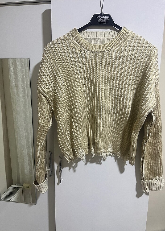 gold renk standart beden kazak - Görsel 1